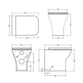 Premier Ava Back to Wall Toilet with Soft Close Seat Dimensions