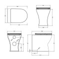 Premier Freya Back to Wall Toilet with Soft Close Seat Dimensions
