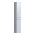 Radian 100% Waterproof Wall Hung Tall Storage Unit Light Grey Gloss 300mm