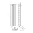 Rene Designer Double Radiator Anthracite 1800 x 466mm Dimensions