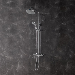 Rondo Thermostatic Bar Valve Shower System with Fixed Shower Head