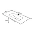Royo Onix 2 Drawer Wall Hung Vanity Unit & Basin Graphite 810mm Dimensions 2