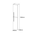 Royo Onix Tall Storage Unit Graphite 300mm Dimensions