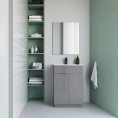Royo Silk 2 Door Vanity Unit & Basin Grey 610mm Roomset