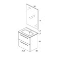 Royo Street 2 Drawer Vanity Unit with Basin & Mirror Anthracite 500mm Dimensions