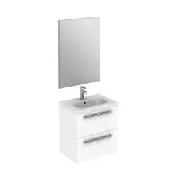 Royo Street 2 Drawer Vanity Unit with Basin & Mirror White 500mm