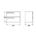Royo Vitale Slimline 2 Drawer Wall Hung Vanity Unit & Basin White 810mm Dimensions 1