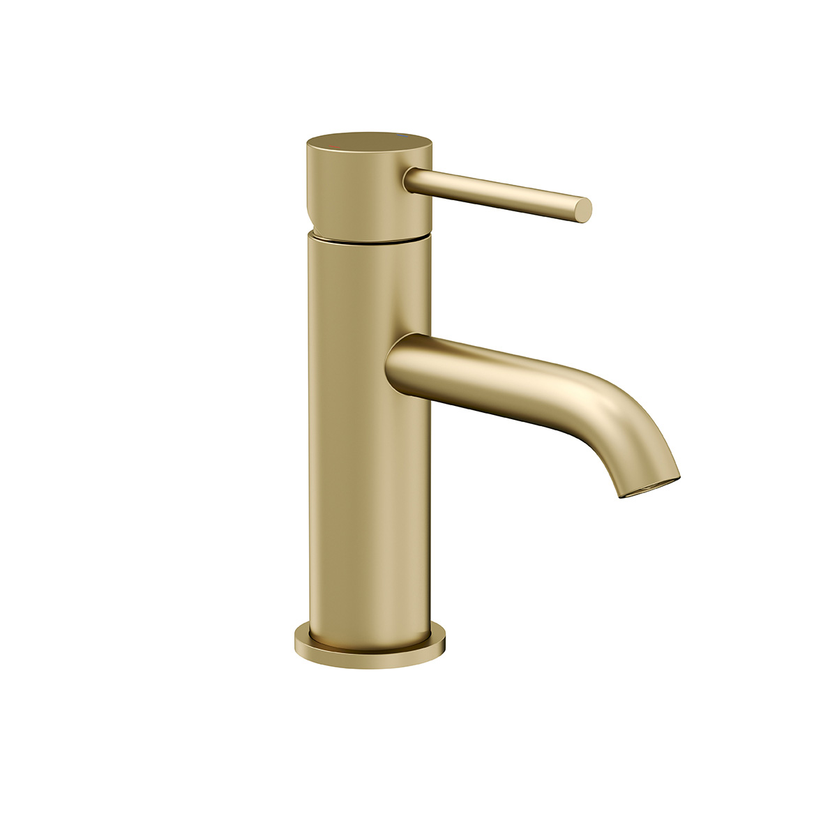 Serenity Brushed Brass Basin Mixer Tap - Modern single lever bathroom tap with swivel spout