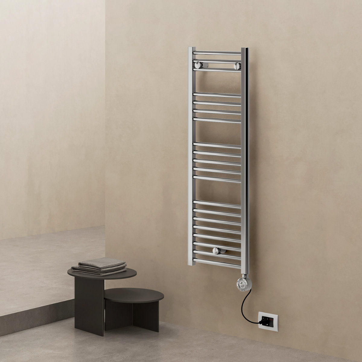 Silea Straight Heated Electric Towel Rail Chrome