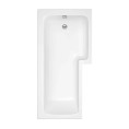 Solarna Reinforced L Shape Shower Bath 1500 x 850 with Panel & Screen Right Hand Trojancast