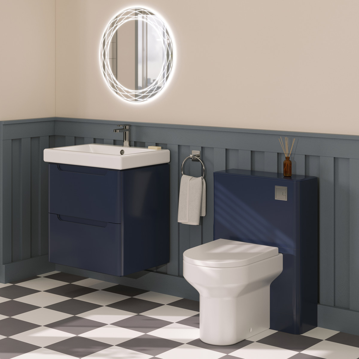 Soul Wall Hung Vanity Unit & Basin Matt Indigo 500mm