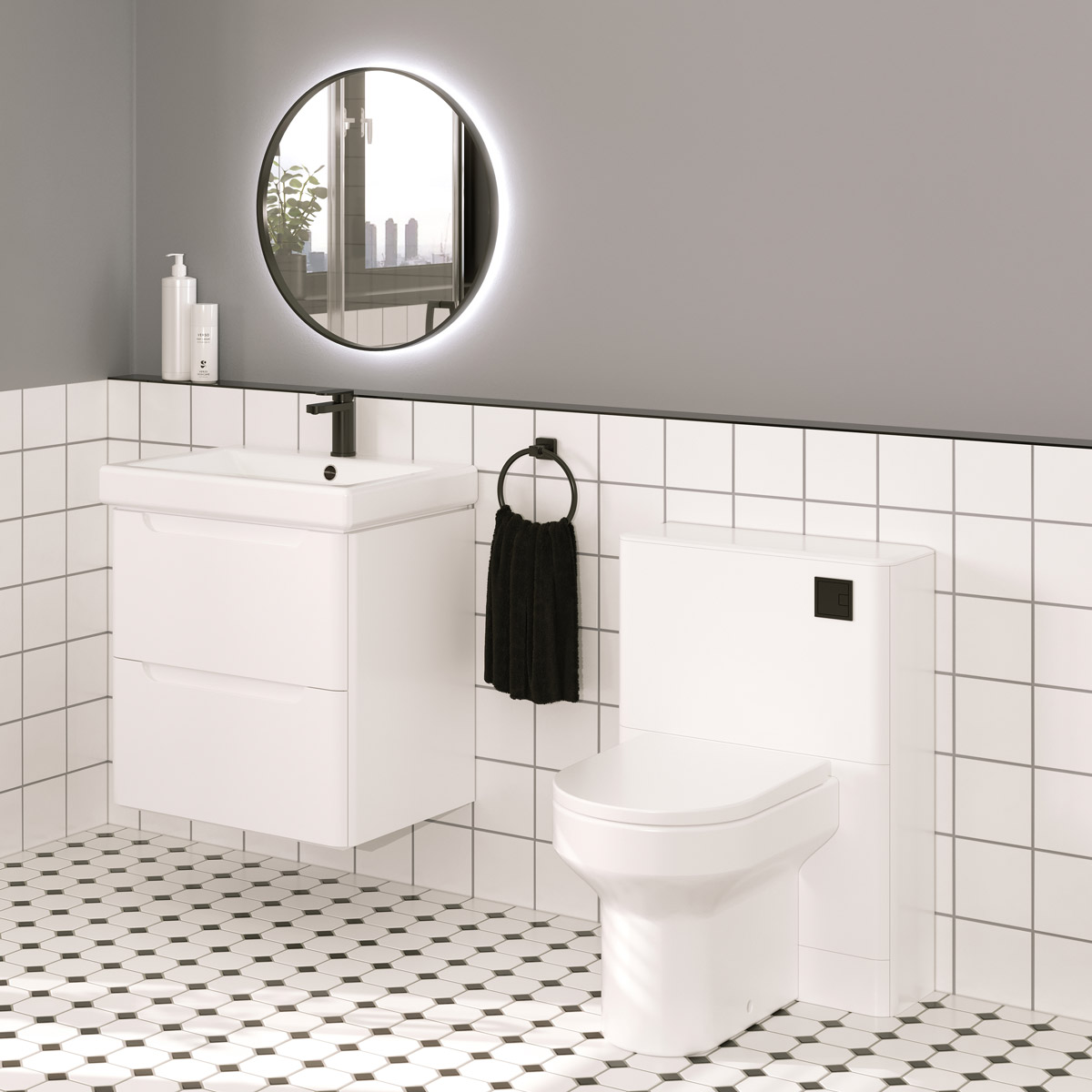 Soul Wall Hung Vanity Unit & Basin Matt White 500mm