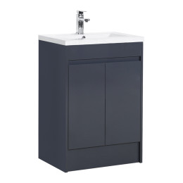 Style 100% Waterproof Floorstanding Vanity Unit & Basin Dark Grey Gloss 600mm