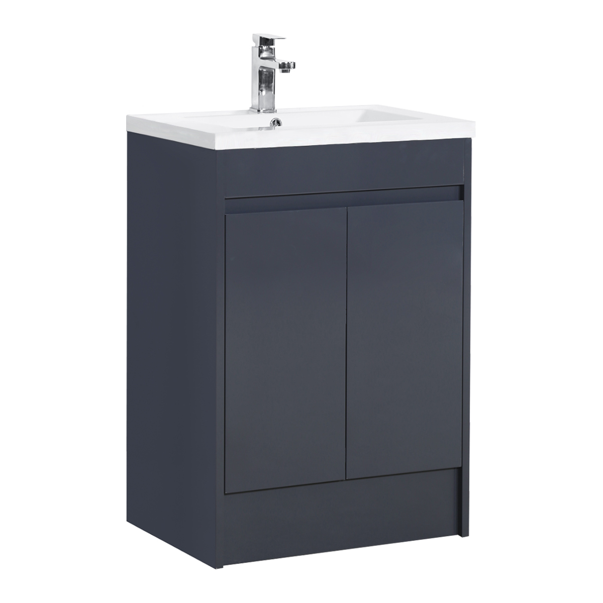 Style 100% Waterproof Floorstanding Vanity Unit & Basin Dark Grey Gloss 610mm Style 100% Waterproof Floorstanding Vanity Unit & Basin Dark Grey Gloss 610mm
