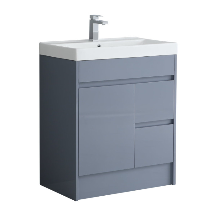 Style 100% Waterproof Floorstanding Vanity Unit & Basin Dark Grey Gloss 750mm