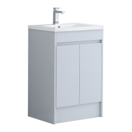 Style 100% Waterproof Floorstanding Vanity Unit & Basin Light Grey Gloss 600mm