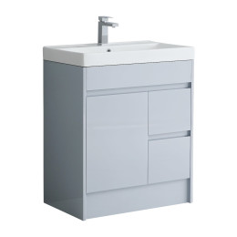 Style 100% Waterproof Floorstanding Vanity Unit & Basin Light Grey Gloss 750mm