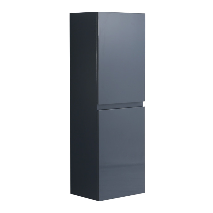 Style 100% Waterproof Wall Hung Tall Storage Unit Dark Grey Gloss 400mm