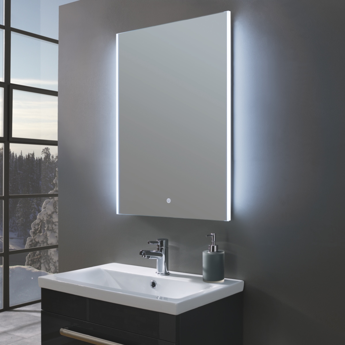 Illuminated bathroom mirror store 1200 x 800