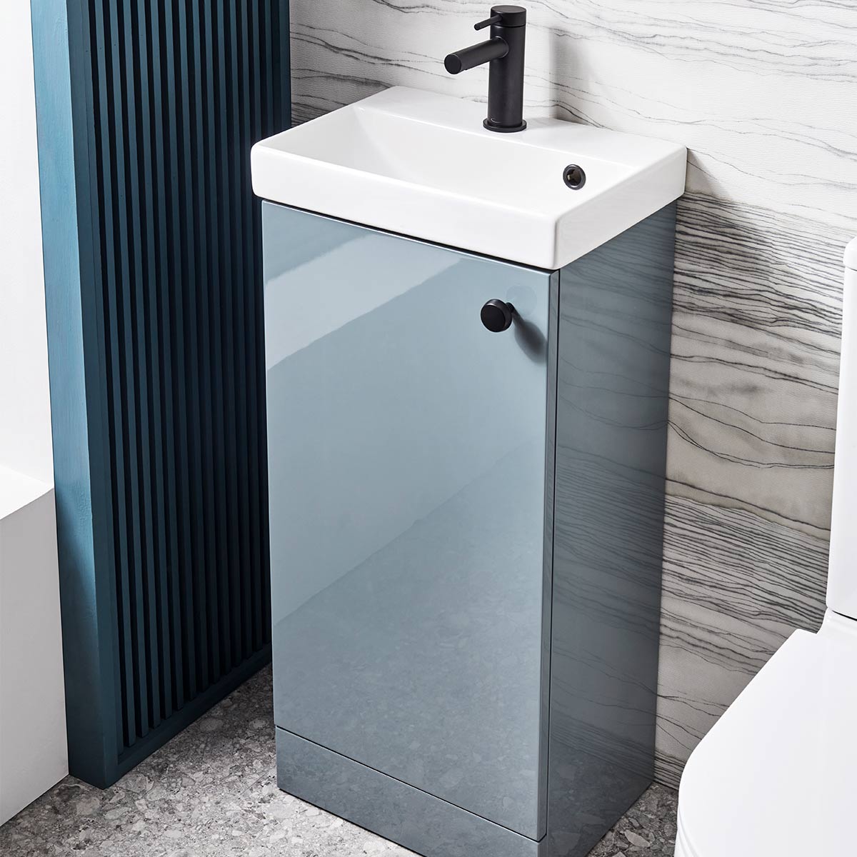 Tavistock Cadence Cloakroom Vanity Unit & Ceramic Basin Gloss Spruce 400mm