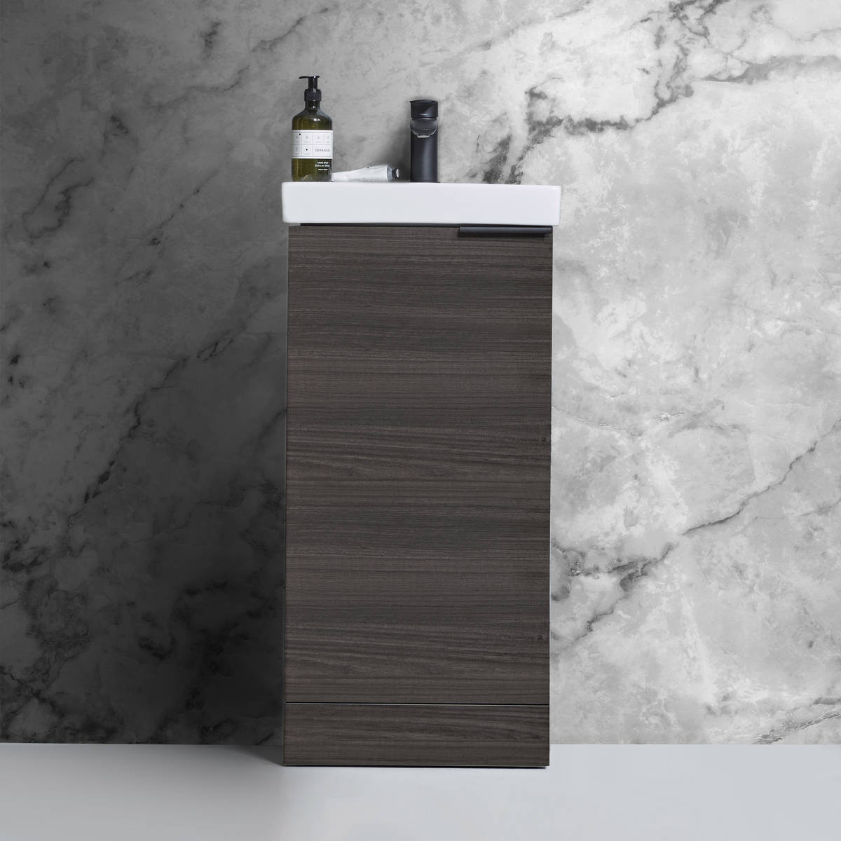 Tavistock Cadence Cloakroom Vanity Unit & Ceramic Basin Tundra Wood 400mm
