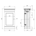 Tavistock Marston Cloakroom Vanity Unit & 1 Tap Hole Basin Matt Spruce 465mm Dimensions