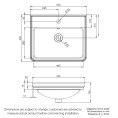 Tavistock Marston Vanity Unit & 1 Tap Hole Basin Matt Spruce 525mm Dimensions 2