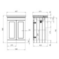 Tavistock Marston Vanity Unit & 1 Tap Hole Basin Paper White 600mm Dimensions