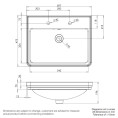 Tavistock Marston Vanity Unit & 2 Tap Hole Basin Matt Spruce 600mm Dimensions 2