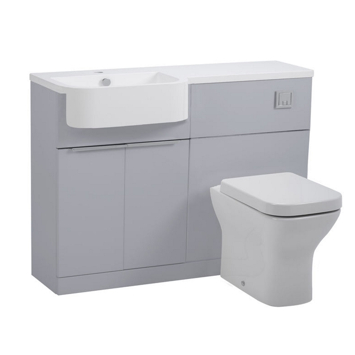 Tavistock Match Furniture Run & Basin Light Grey Gloss 1200mm Left Hand