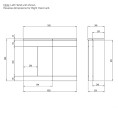 Tavistock Nexus Combination Furniture & Basin Urban Grey 1100mm Left Hand Dimensions