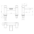 Trent Bath Filler & Basin Mixer Chrome Dimensions 1
