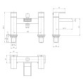 Trent Bath Shower Mixer & Basin Mixer Chrome Dimensions 1
