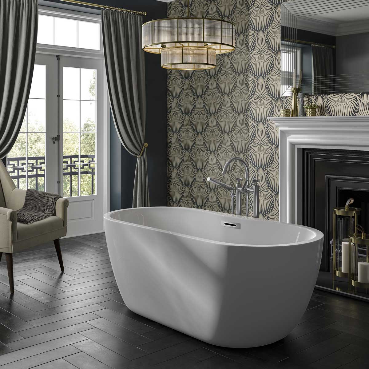 Trojan Alcora Freestanding Double Ended Bath 1800 x 750 with Waste roomset