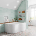 Trojancast Quebec Reinforced Corner Bath 1500 x 1000 with Panel Right Hand ROOM