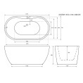 Trojan Alcora Freestanding Double Ended Bath 1555 x 745 with Waste Dimensions
