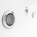 Trojan Concert P Shape 8 Jet Whirlpool Shower Bath 1675 x 850 with LED Light & Bath Waste Right Hand Light closeup