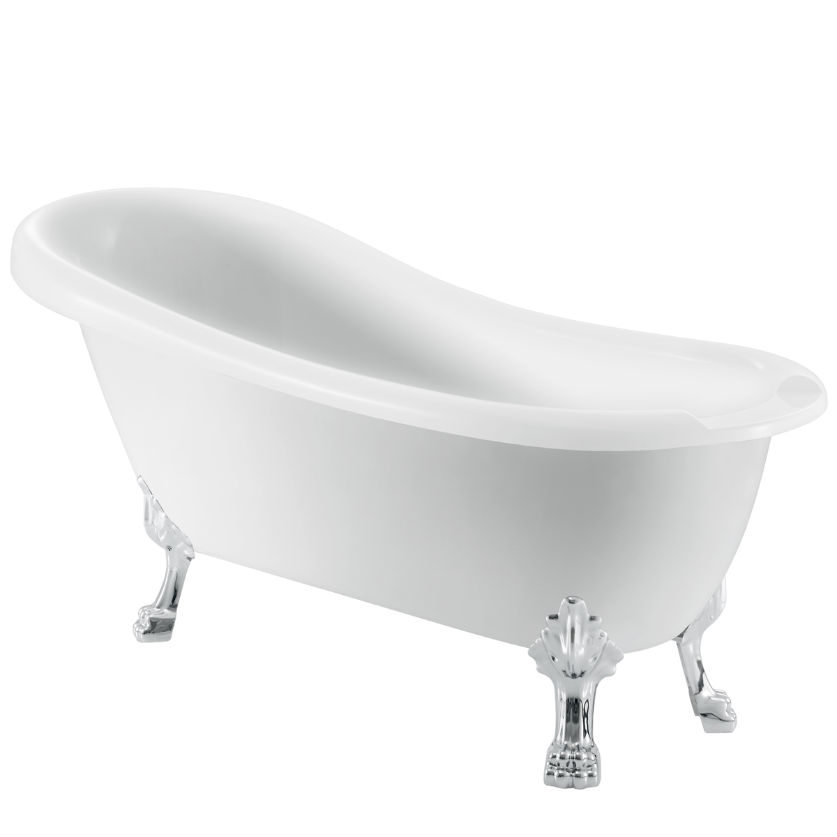 Trojan Eaton Freestanding Slipper Bath 1710 x 740 with Lion Bath Feet Silver