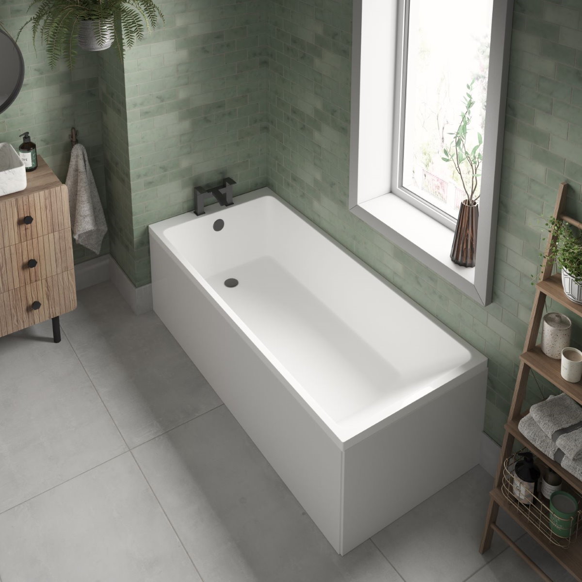 Trojan Elite Edge Single Ended Bath 1800 x 800mm