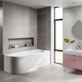 Trojancast J Shape Reinforced Bath 1500 x 750 with Panel Right Hand Roomset