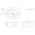 Trojancast Quebec Reinforced Corner Bath 1500 x 1000 with Panel Right Hand Dimensions