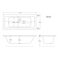 Trojan Solarna Reinforced Double Ended Bath 1700 x 750 Dimensions