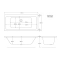 Trojan Solarna Reinforced Double Ended Bath 1700 x 800 Dimensions