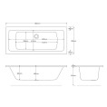 Trojan Solarna Reinforced Double Ended Bath 1800 x 800 Dimensions