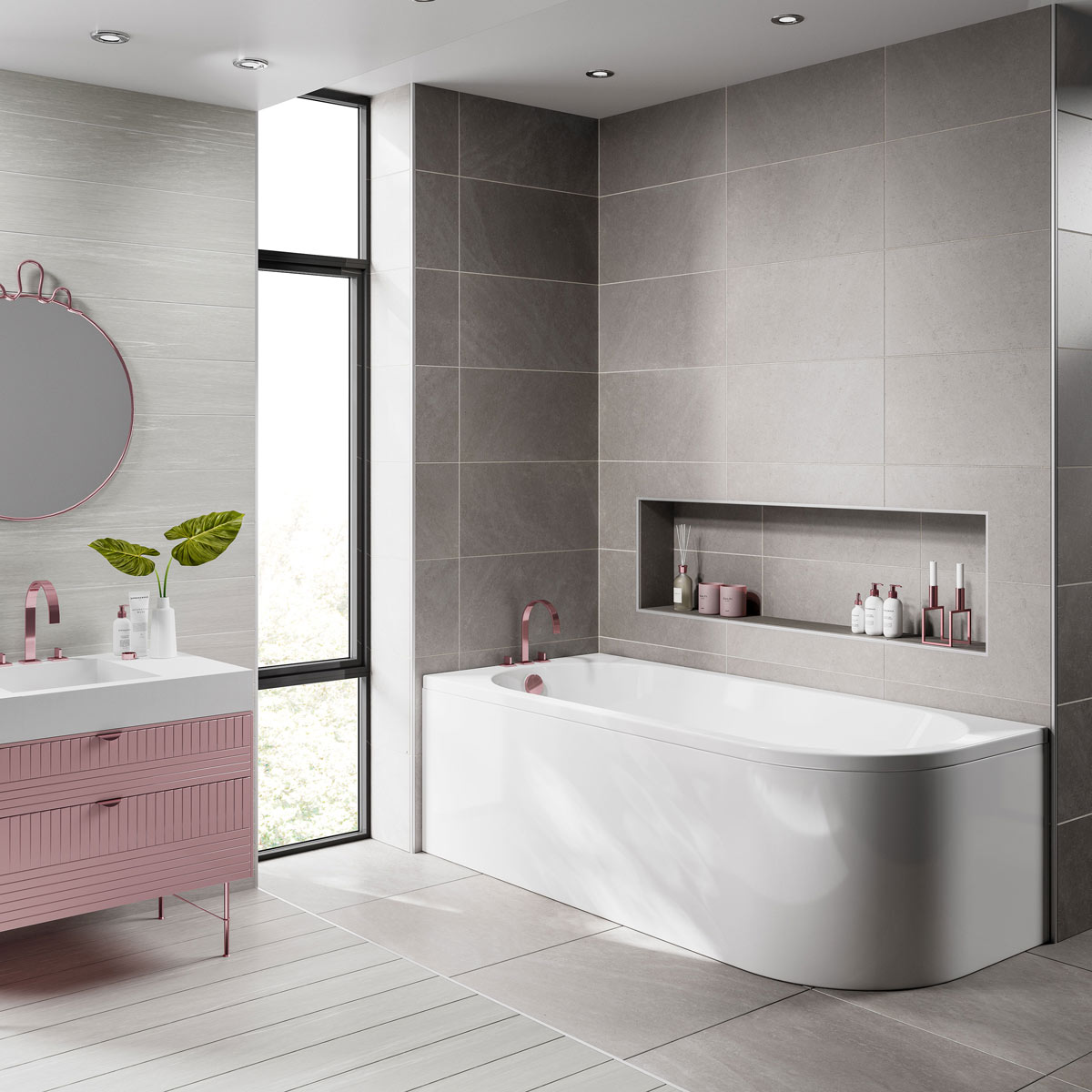 Trojancast J Shape Reinforced Bath 1500 x 750mm with Panel Left Hand