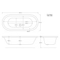 Trojancast Oval Inset Reinforced Double Ended Bath 1800 x 790 Dimensions