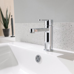 Tweed Basin Mixer with Click Waste Lifestyle
