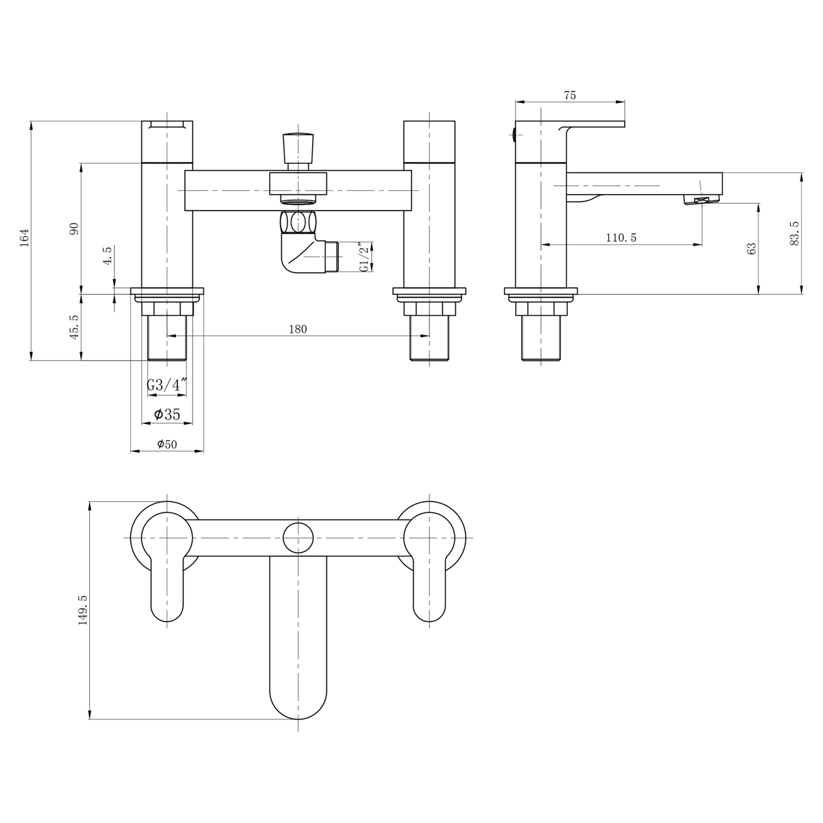 Tweed Bath Shower Mixer