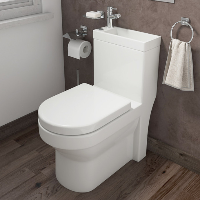 Two In One Combination Close Coupled Toilet with Wash Basin