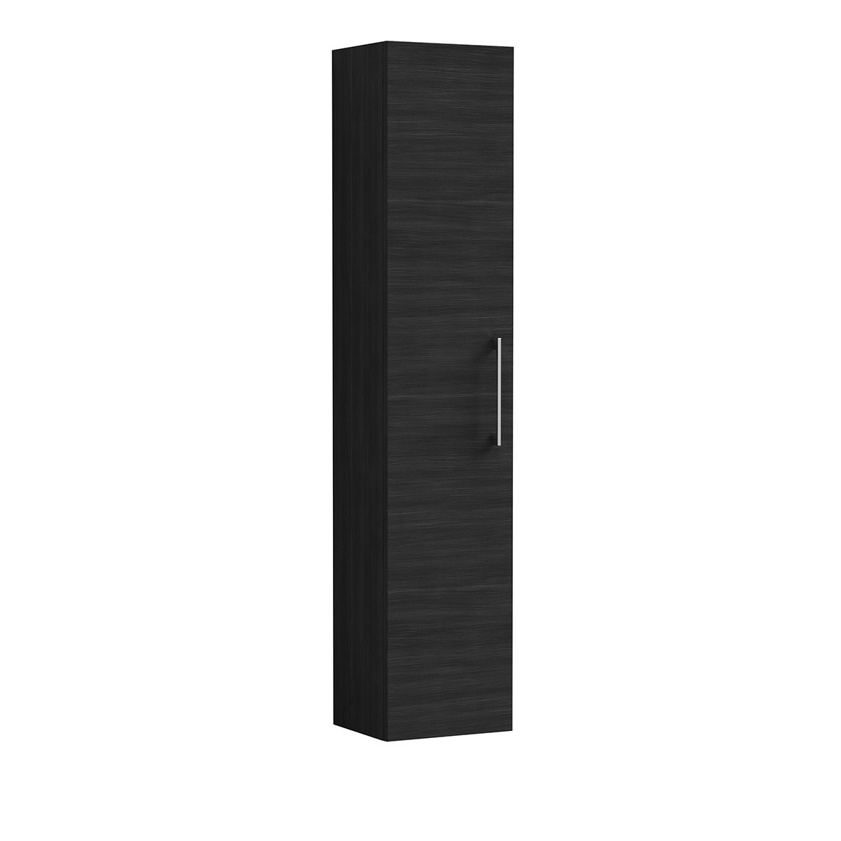 Arno 300mm Charcoal tall unit featuring a sleek full-height door and slim chrome handle, providing practical vertical storage while maintaining a clean, contemporary look.